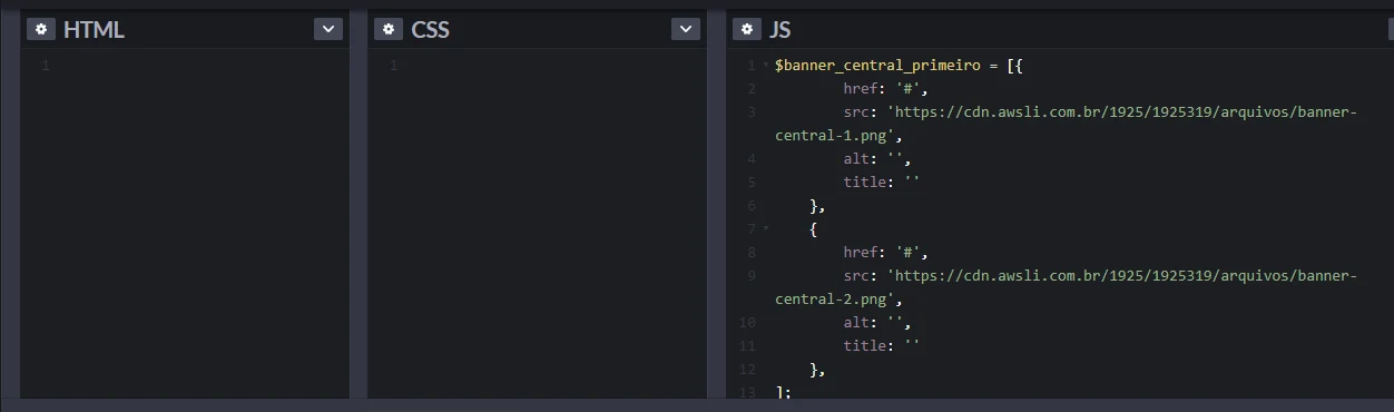 Exemplo de código aberto no link, com as partes HTML, CSS e JS