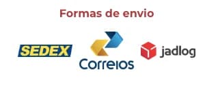 Formas de envio no rodapé, no celular