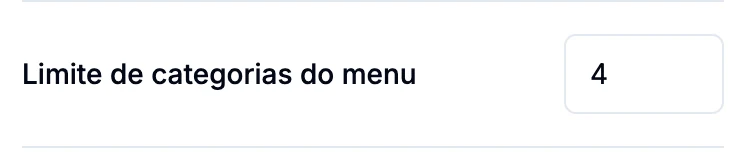 Campo Limite de categorias do menu
