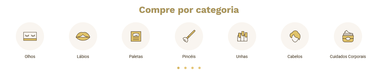 Exemplo da faixa Compre por categoria