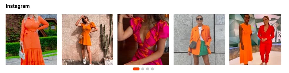 Feed do Instagram na página inicial