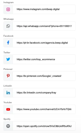 Campos de redes sociais