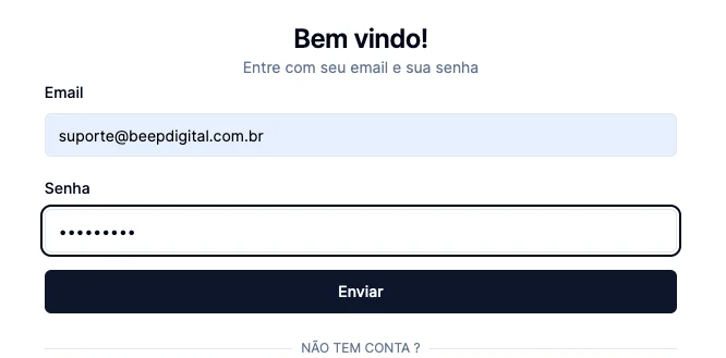 Tela de login do painel Beep Theme