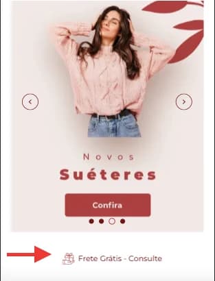 Tarja informativa no celular, abaixo do banner