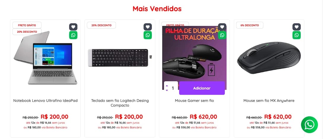 Exemplo de texto do corpo do site alterado