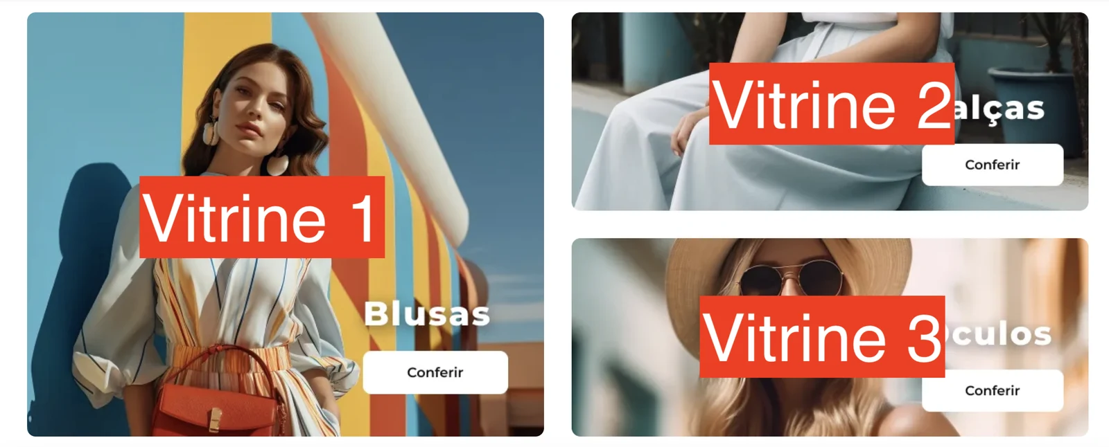 Banners das vitrines 1, 2 e 3