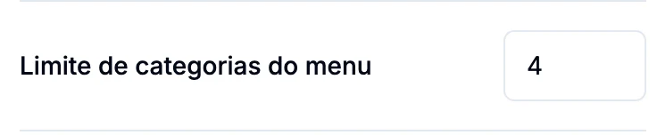 Campo Limite de categorias do menu