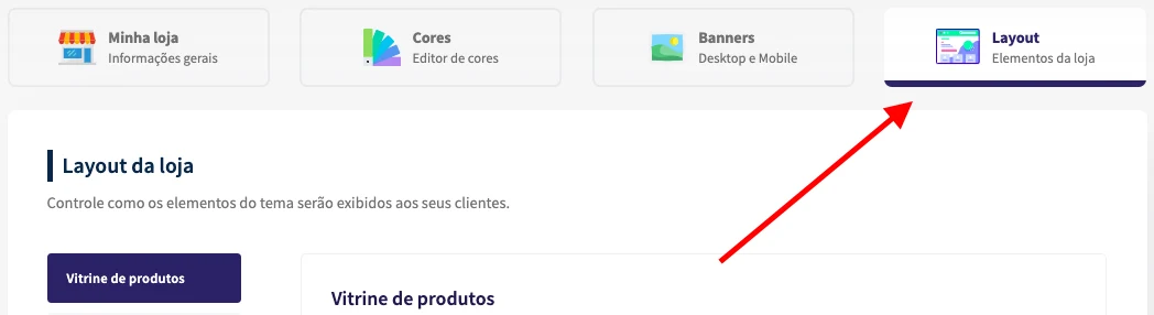 Aba Layout do painel da Beep