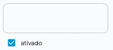 Caixa de seleção ativado, marcada