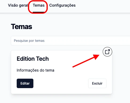 Ícone para abrir o tema criado