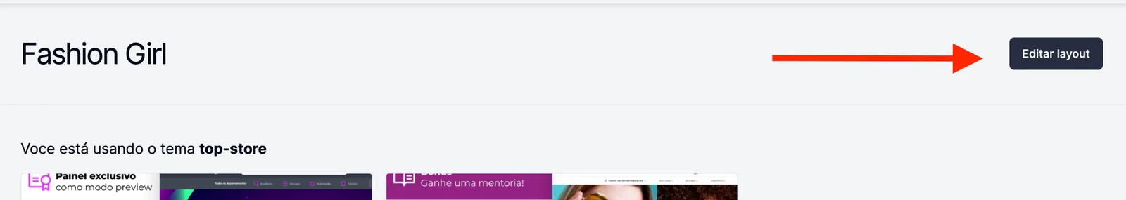 Botão Editar layout
