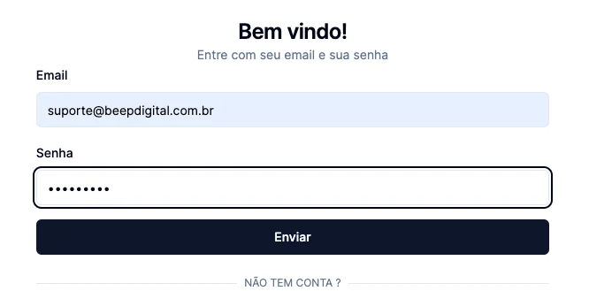 Tela de login do painel Beep Theme