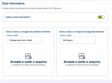 Configurações da tarja informativa