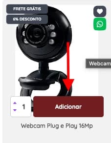 Botão comprar da vitrine